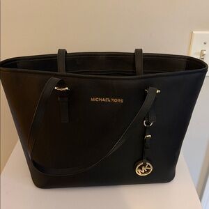 Michael Kors Black Tote with Gold Accents